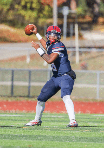 Southfield A&T junior quarterback Isaiah Marshall looks to complete a pass against Troy High School Oct. 29 at Southfield A&T High School.