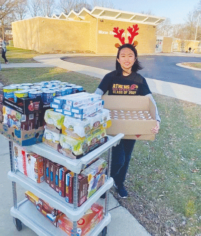  Troy Athens sophomore Ava Bunao was recognized at the Michigan Governor’s Service Awards for her efforts to make specialty foods more available at food pantries for those with dietary restrictions. 