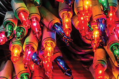  Christmas lights can be harmful to recycling equipment if included with regular recycled materials. 