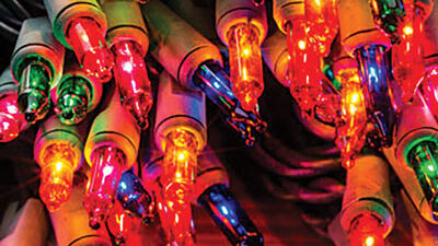  Christmas lights can be harmful to recycling equipment if included with regular recycled materials. 
