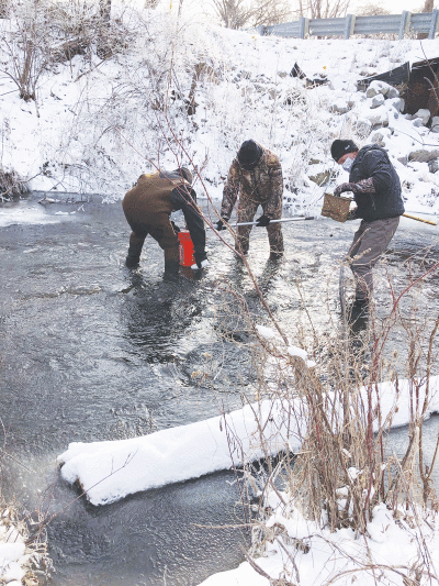  Volunteers help search for winter stoneflies in an effort to evaluate the health of the Clinton River during a past stonefly search hosted by the Clinton River Watershed Council. 