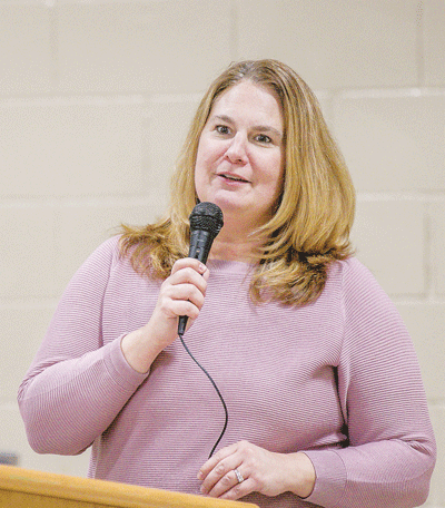  Jennifer Wickersham, principal of Academy 21, provides an update on the program during the Dec. 12 Center Line Public Schools Board of Education meeting. 