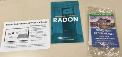  Radon test kits, including this one by Air Check Inc., are available at local health departments across the state for at-home radon testing. 