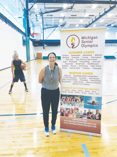   Jane Y. Miller, of Rochester Hills, began competing in basketball with the Michigan Senior Olympics in 2019, after not having competed in basketball since high school. 