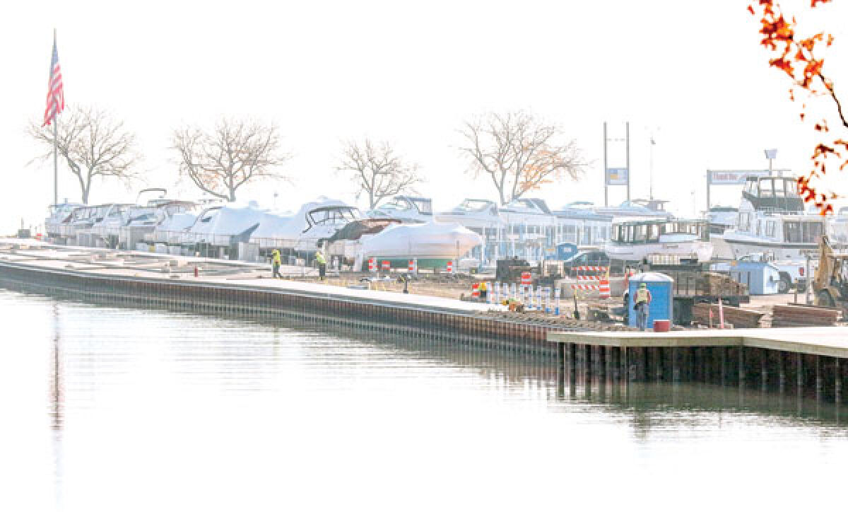  Officials said the pier project at Blossom Heath Park in St. Clair Shores was one of many projects paid for with American Rescue Plan Act funds. 