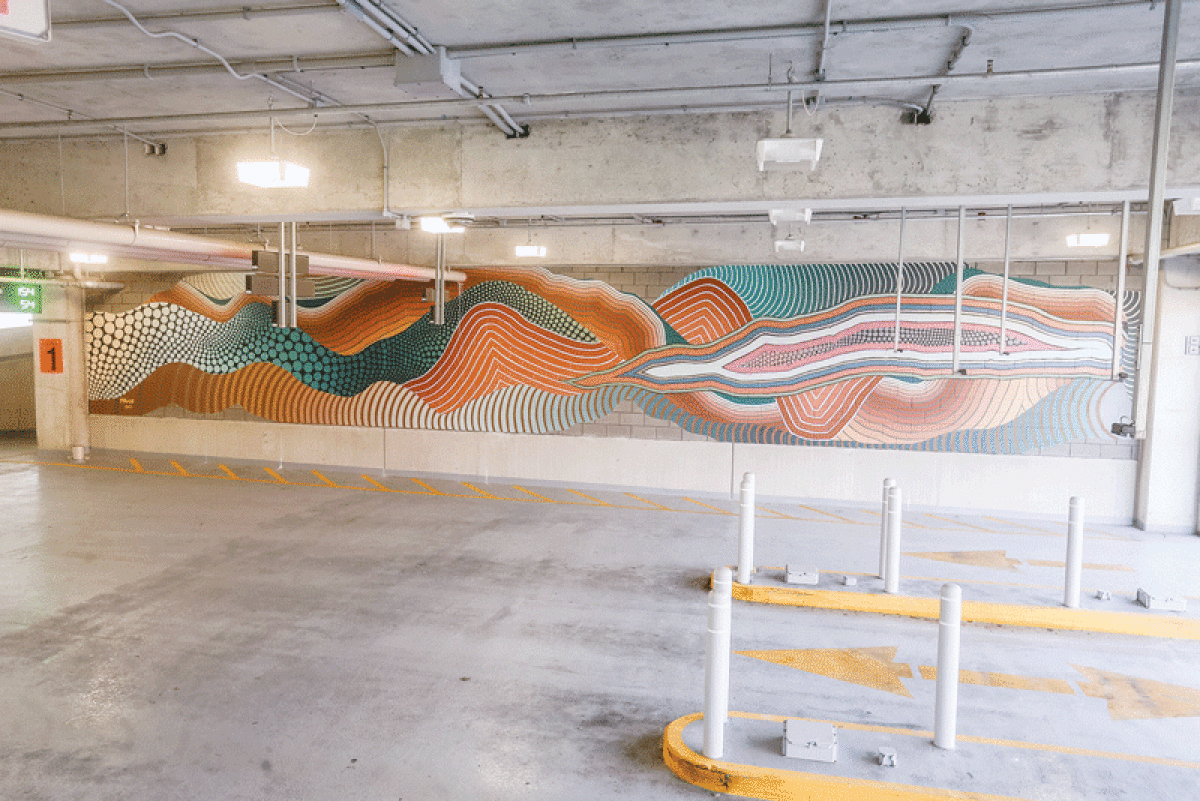 One of the last Ferndale Downtown Development Authority-funded murals was this piece by Mike Ross inside The dot parking structure. The DDA is accepting applications from artists for new murals.  