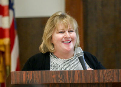  During her speech, Judge Kathleen Galen acknowledges the dedication of her staff at Eastpointe’s 38th District Court. 