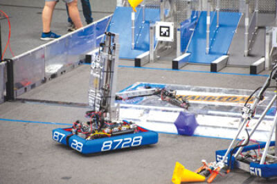  Every FIRST Robotics match teams up three teams to compete against three other teams in a game that changes each year. 