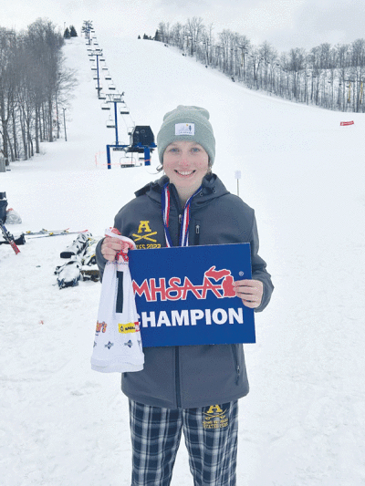  Adams senior Katie Fodale earned the state championship in slalom for the second straight year. 