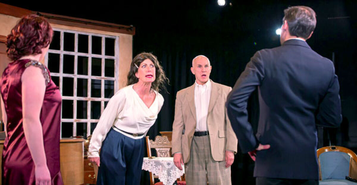  From left, Arden Walker stars as Sibyl, Jeannine Thompson as Amanda, Dennis Kleinsmith as Victor and Joseph Sfair as Elyot in "Private Lives," the inaugural play by The Inspired Acting Company. 