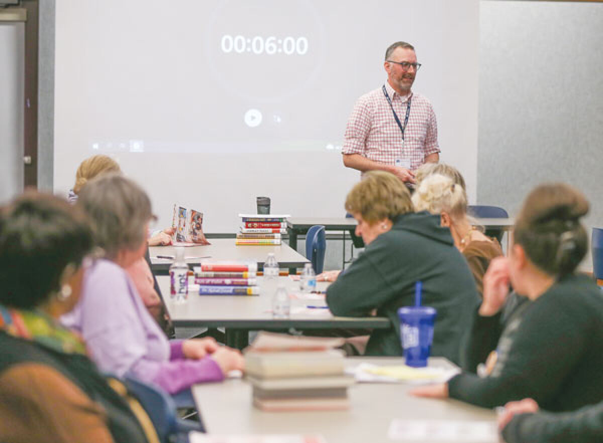  West Bloomfield Township Public Library Adult Services Manager Eric Schoenbaechler is pictured at a Book Speed Dating event March 22. The library offers a variety of educational and entertainment options for patrons. 