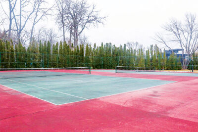  One of the two tennis courts at the Sylvan Lake Community Center is expected to be turned into four pickleball courts. 