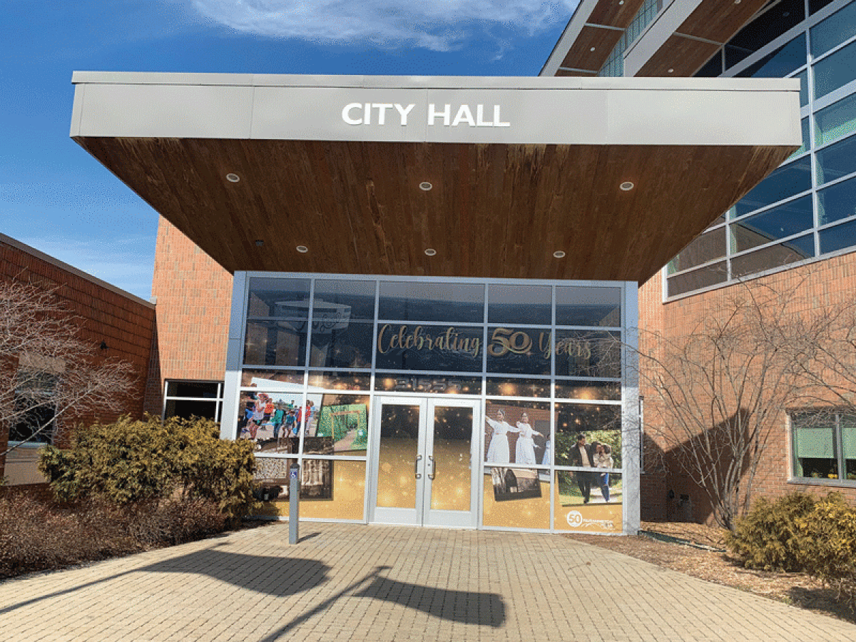  A mural was placed on the front door of Farmington Hills City Hall to help celebrate the city’s 50th anniversary. A “big, big party” has been scheduled in recognition of the anniversary.  