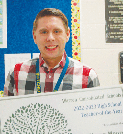  Macomb Mathematics Science Technology Center teacher Shawn Moore was named as the Macomb Intermediate School District’s Outstanding High School Teacher of the Year for the entire county.  