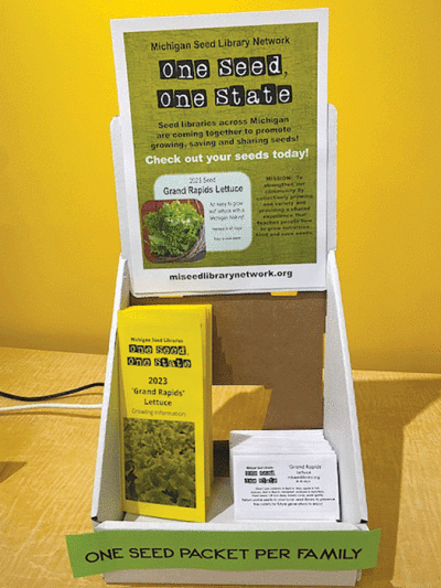   In mid-April, seed packets will be available that are donated by Gro-Town at all four Warren Public Library branches. They are designated for children to take home and plant with their families.  