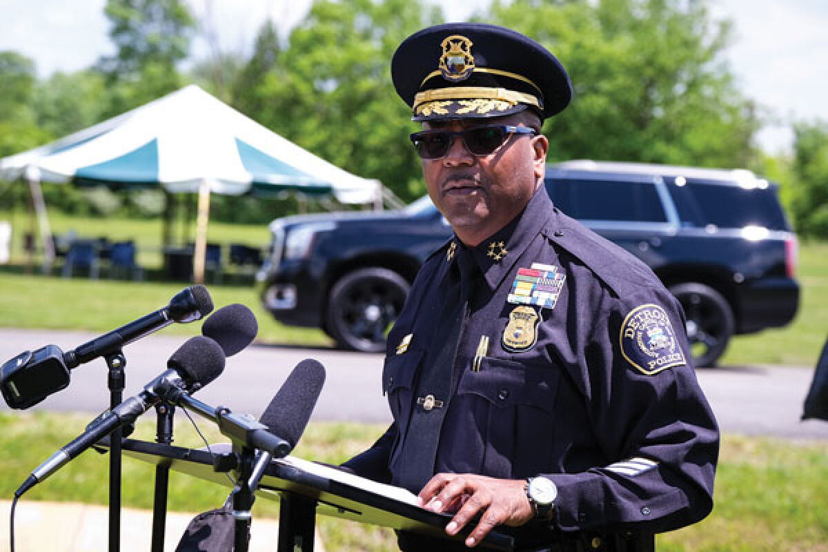  Detroit Police Chief James White provides an update on the search for Zion Foster’s body June 3 in Lenox Township. 