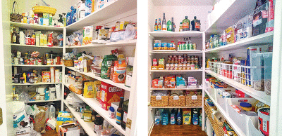  These photos show a pantry before and after being organized by Kara Desmond and her staff at Utterly Uncluttered.  