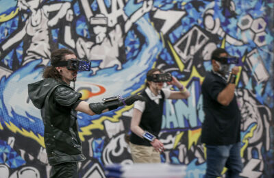  Motor City Comic Con attendees play HADO AR, an augmented reality sport. 