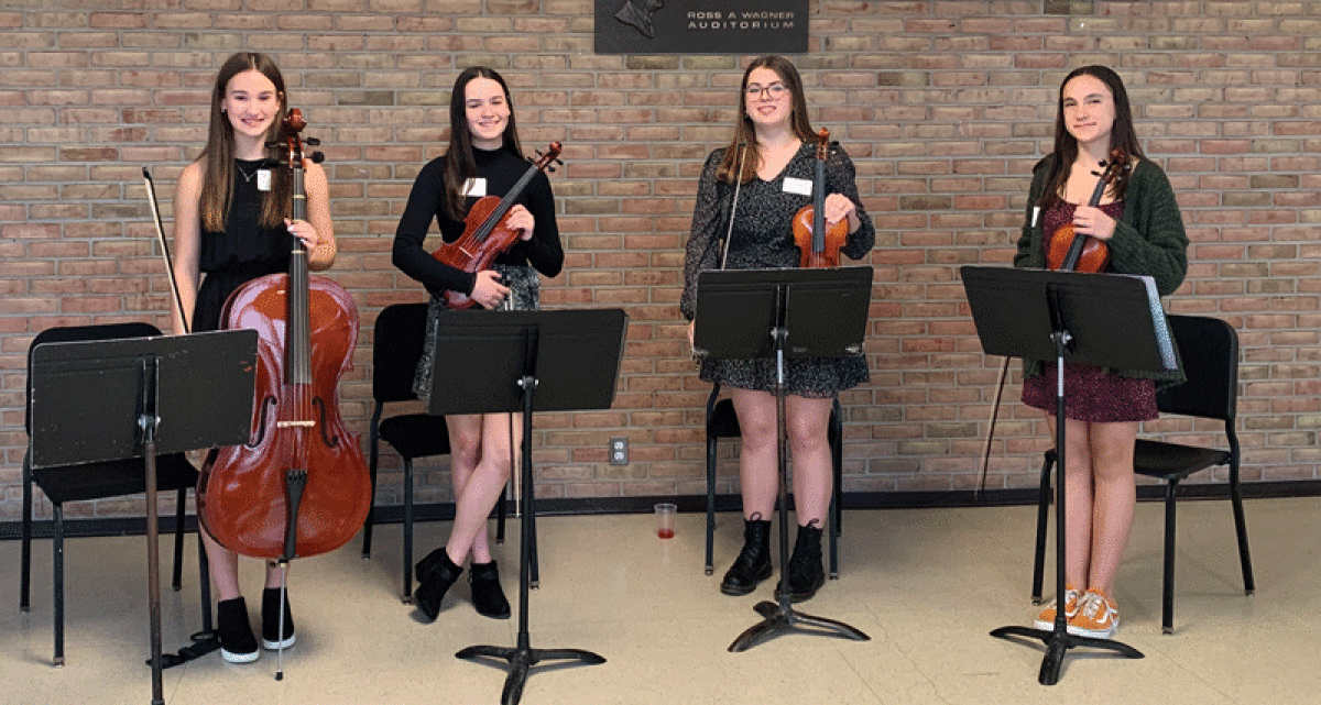  Hannah Marshall, Sophie Hannawalt, Sloane Bialas and Hope Hughes have been performing at local assisted living centers since 2018.  