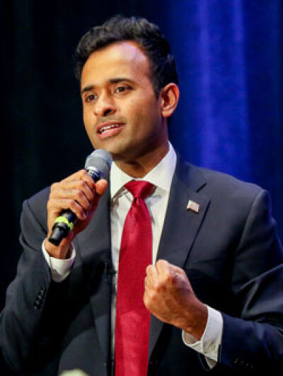  Presidential candidate Vivek Ramaswamy speaks at the Suburban Collection Showplace in Novi May 7. 