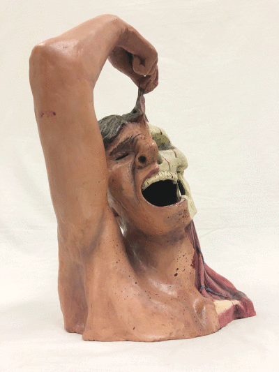  Addison Oleksinski’s ceramic sculpture  titled “Skinned” recently received a National Gold Medal through this year’s Scholastic  Art and Writing Awards. 