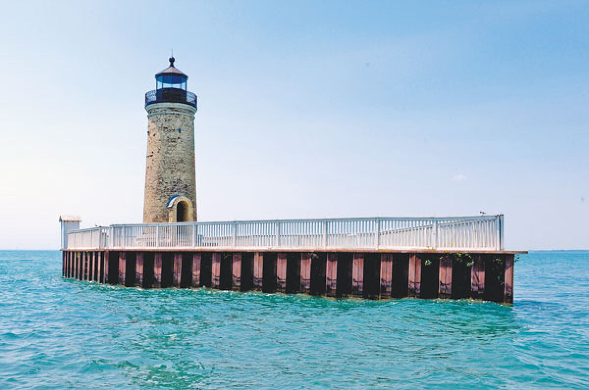  One of the South Channel Lights stands in Lake St. Clair. 