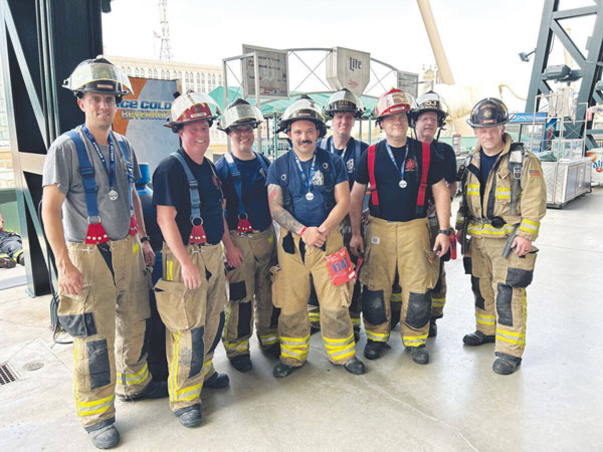  Eight Macomb Township firefighters took part in the American Lung Association Fight For Air Climb at Comerica Park on May 21.  