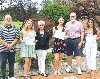  From left to right: ​John Ruggirello, Madison Stewart, Joann Ruggirello, Katelyn Kraemer, Don Brasch, and Alayna Haag. Stewart, Kraemer and Haag received scholarships from the Clinton Township Friends of the Senior Center. 