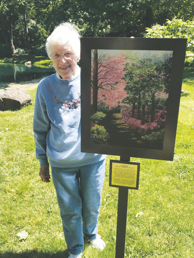  Barbara Gasparski founded the Shelby Township Fine Art Society in 2001 and launched the Shelby Township Art Fair some 39 years ago, so the art group decided that Gasparski should be celebrated in a big way with a dedication of her art at Heritage Garden. 