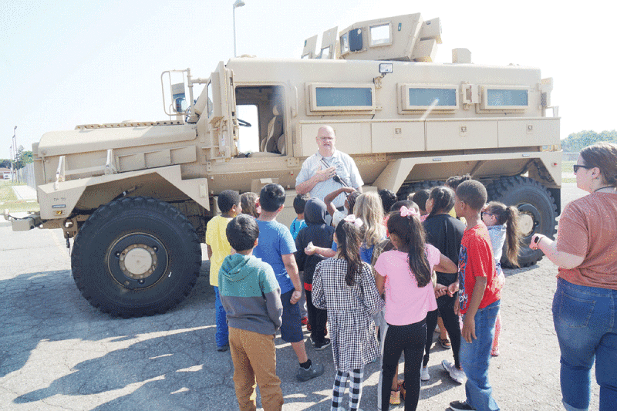  During the first responders visit June 9, students saw a Center Line Public Safety tank. 