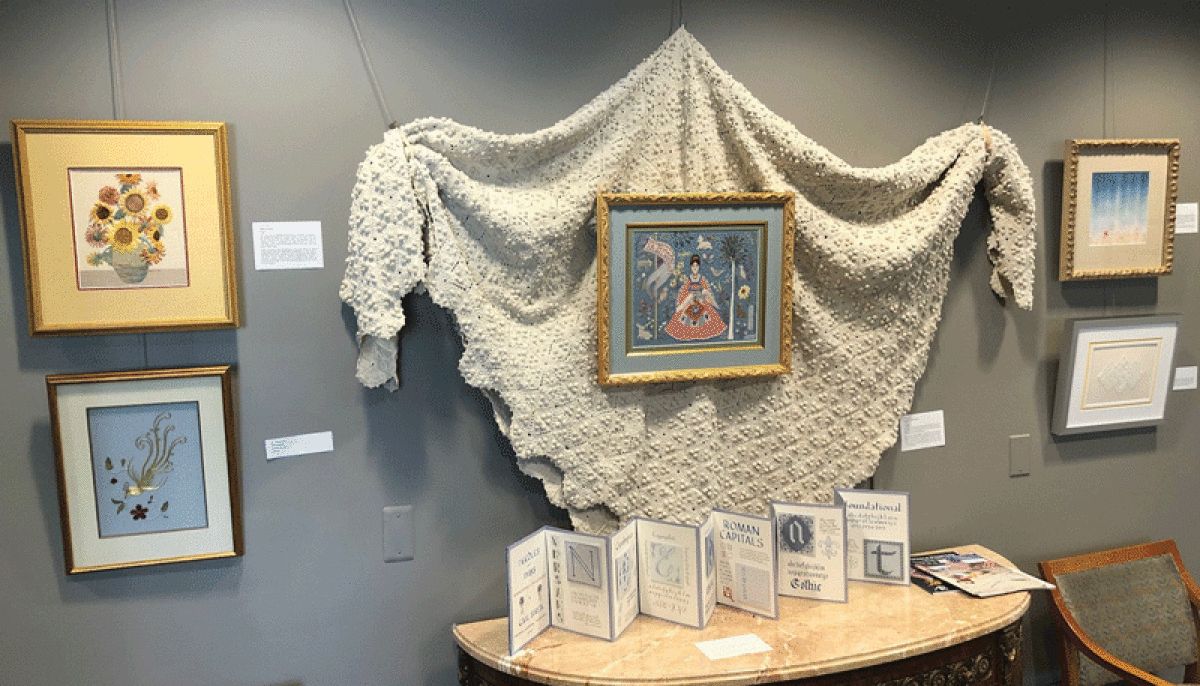  Embroidery and needlework by Michigan artists is now on display in the guest gallery of the Grosse Pointe Artists Association gallery space at  The War Memorial in Grosse Pointe Farms. 