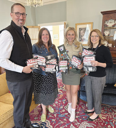  As part of her final community project to achieve the rank of Eagle Scout, Maggie Pulte created dozens of “Stop the Bleed” tourniquet kits and taught first aid classes at her school. 