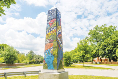  The new obelisk stands at 18 feet tall and is Southfield’s newest wayfinder. 