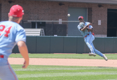  Liggett junior second baseman Reggie Sharpe makes a play in the field. 