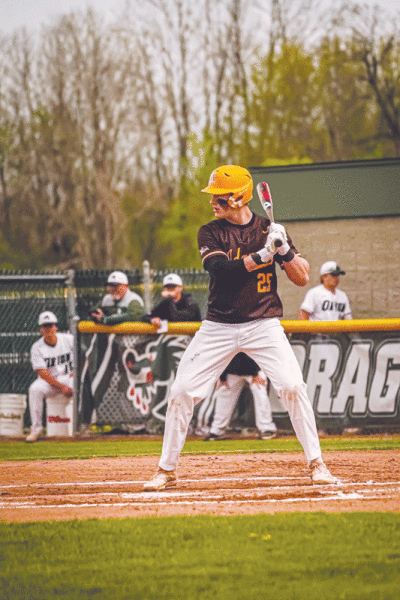  Rochester Adams junior first baseman Bino Watters stands in the box during a game this season.  