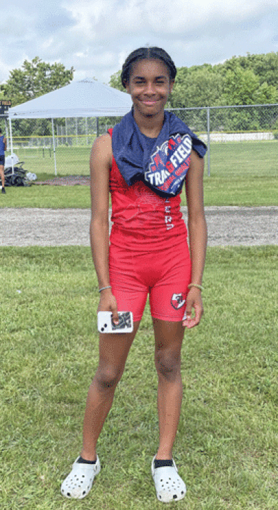  Clinton Township Clintondale seventh grader Alana Coleman finished fifth in the 100-meter and sixth in the 200-meter at the Amateur Athletic Union Region 12 qualifier from June 29 to July 2 at Ypsilanti High School. 