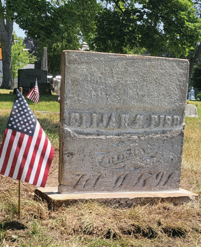  The restored grave marker of abolitionist Elijah Fish.  