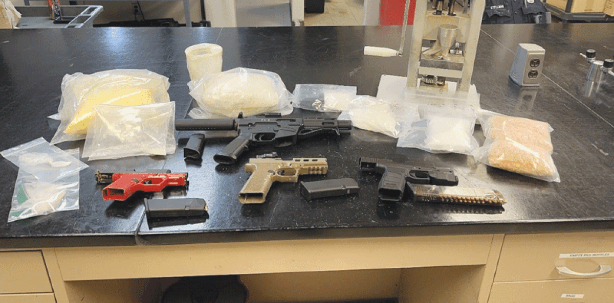  According to police, the 2 kilograms of fentanyl seized could kill 500,000 people.  Also seized were 1 kilogram of methamphetamine, about 3,500 meth pills, cocaine, heroin, and firearms. 