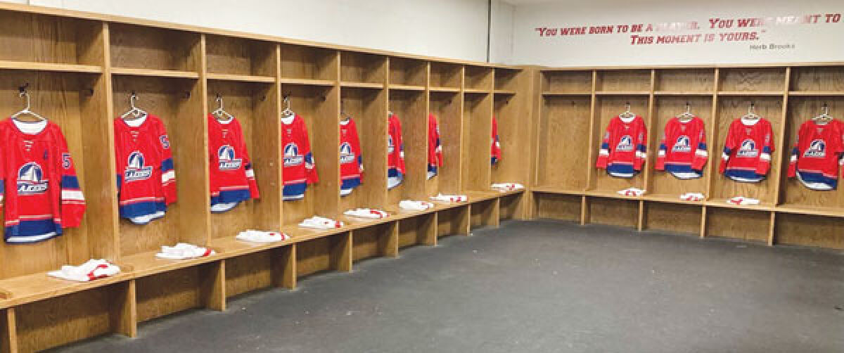  The St. Clair Shores Civic Ice Arena modified a locker room for the girls team to have for the season, featuring a look at their upcoming jerseys. 