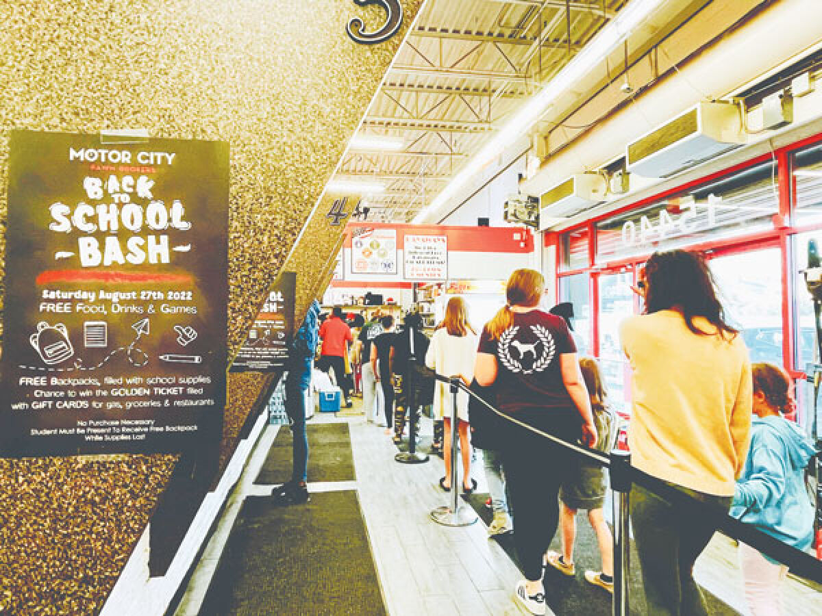  Motor City Pawn Brokers will hold its third annual Back-to-School Bash on Aug. 26 at all five of its locations. The backpacks will include pens, pencils, rulers, erasers and notebooks. 