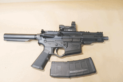  Shelby Township police said that a traffic stop Aug. 5 near Auburn and Ryan roads led to officers finding a loaded American Tactical AR-15 pistol in the vehicle, for which the driver did not have a concealed pistol license. 