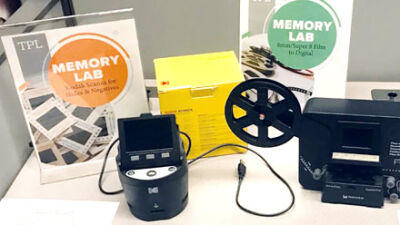  Photo by Brendan Losinski The Troy Memory Lab has a variety of older media devices that can play recordings from media such as VHS, cassette tapes, VHS-C and mini-DV camcorder tapes, 8 mm, and reel-to-reel formats and save them as digital files. 