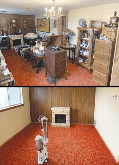  A house as seen before, during and after an estate sale in Redford.  