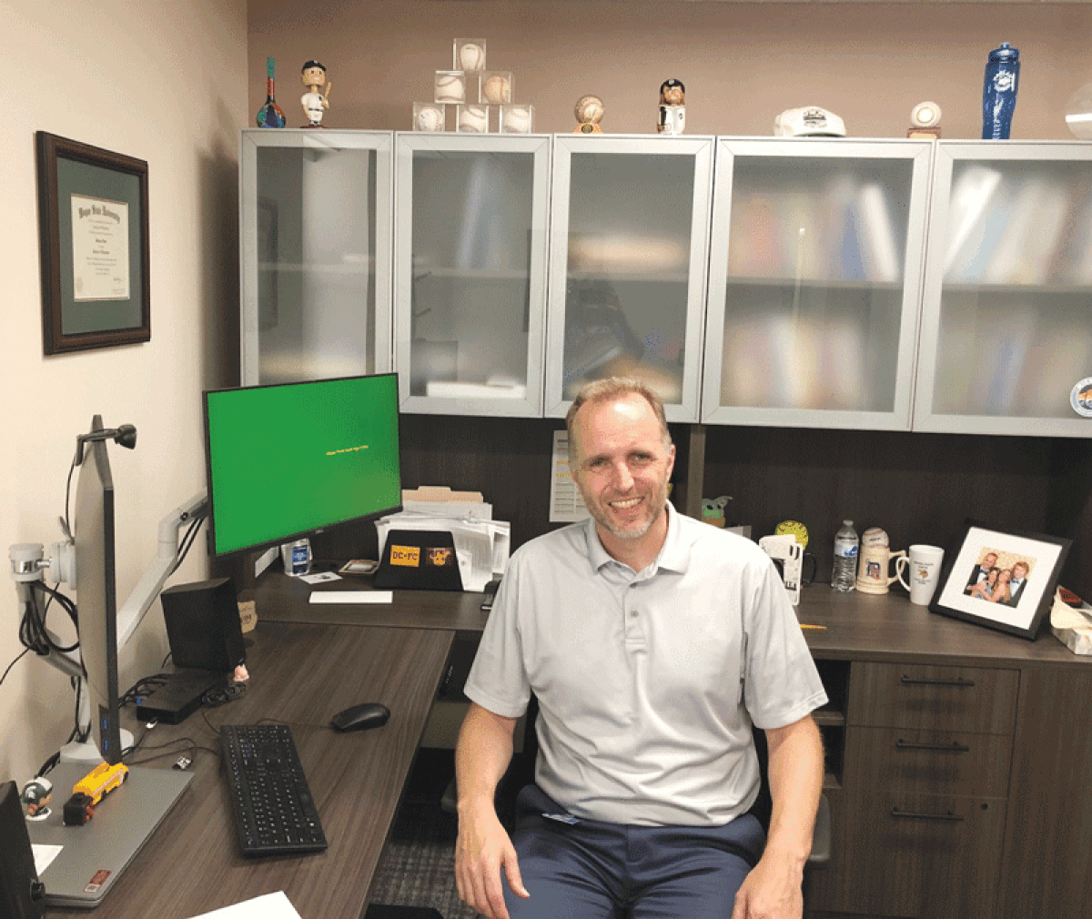  Grosse Pointe Public School System Superintendent Jon Dean — seen here in his office — has stepped down from his role running the district. 