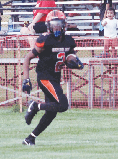  Center Line freshman running back Masai Ali rushed for 220 yards and three touchdowns in a 34-0 win over Melvindale on Aug. 24 at Center Line High School. 