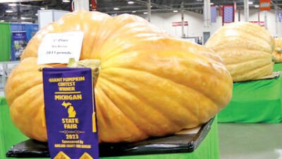  The first-place winner of the giant pumpkin contest weighed in at 1,844 pounds. 