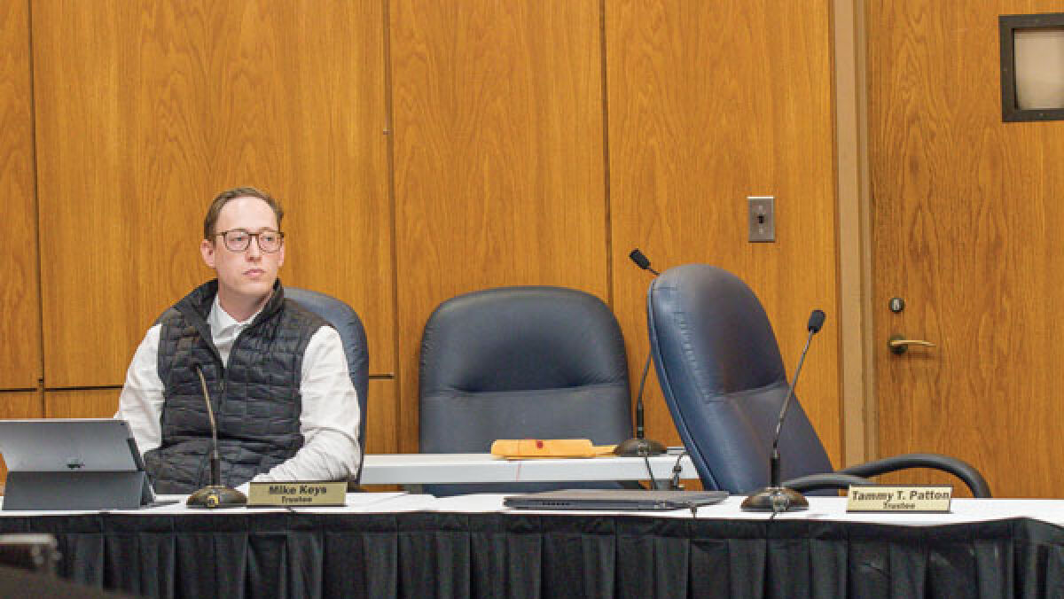  Trustee Mike Keys sits in the Clinton Township Board of Trustees chambers on Aug. 28. The meeting Keys planned to attend was the second board meeting to not reach a quorum. 