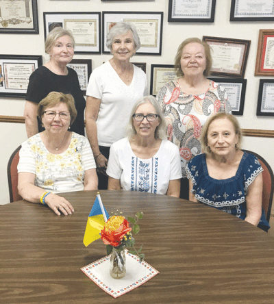  The Ukrainian National Women’s League of American Branch 53 Golden Jubilee Committee will celebrate Oct. 8. Pictured from left in the back row are Helen Palmer, of Rochester Hills; Luba LePage, of Clinton Township; and Martha Jovanovic, of Sterling Heights. Pictured from left in the front row are Sophie Koshiw, of Bloomfield Hills; Ola Movchan Novak, of Warren; and Janet Tymczenko-Zuyus, of Warren.  