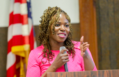  Eastpointe Mayor Monique Owens speaks during the 2023 State of the City address in March. 