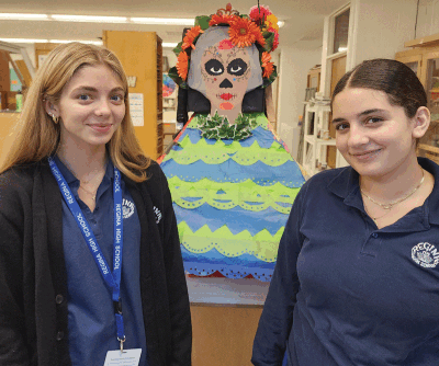  Regina High School juniors Brynn Nida, left, and Evonna Karam researched botanist Ynés Mexia. 